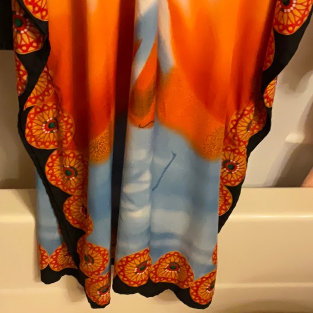 Orange Full Length Polyester Caftan - image 5
